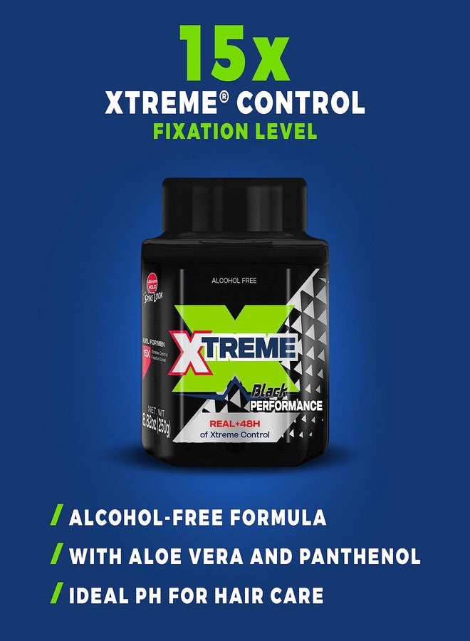 Xtreme Black Performance Hair Styling Gel for Men, Alcohol-Free, 48-Hour Control, 8.8 oz, 3 Pack - Image 3